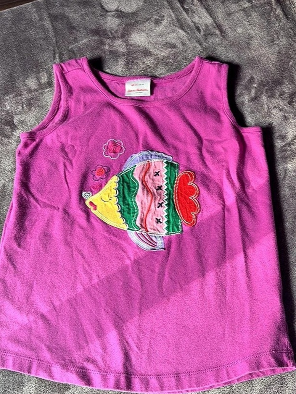 Embroidered Tank Top in Pink Size 10